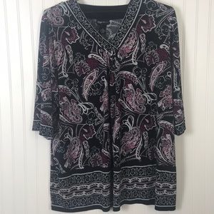 Maggie Barnes Plus Size 3X Womens Tunic Blouse Top